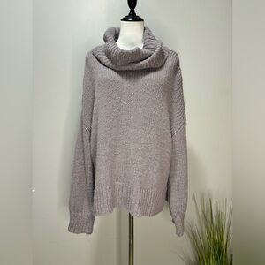 Kismet XL cowl neck purple/gray sweater. Very cozy. GUC